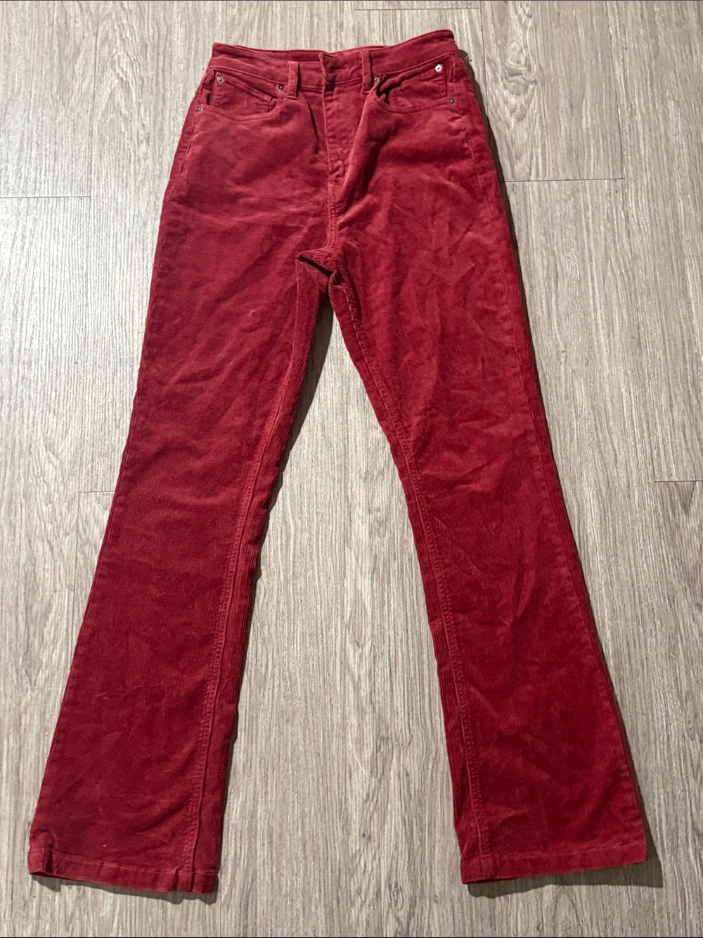 Volcom Corduroy Pants Size 27 Stoned Bootleg Dark Red Classic Casual